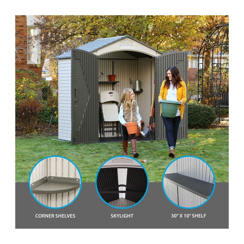 Lifetime 7x4.5 ft Plastic Outdoor Storage Shed Kit (60057)