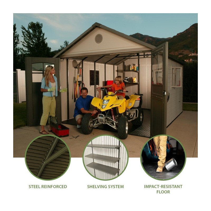 Lifetime 11x16 ft Storage Shed Kit with Tri-Fold Doors (60187/20125)