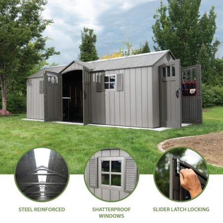 Lifetime 20x8 Outdoor Storage Shed Kit w/ Floor- Light Brown (60351) Lifetime 20x8 Outdoor Storage Shed Kit w/ Floor- Light Brown (60351)