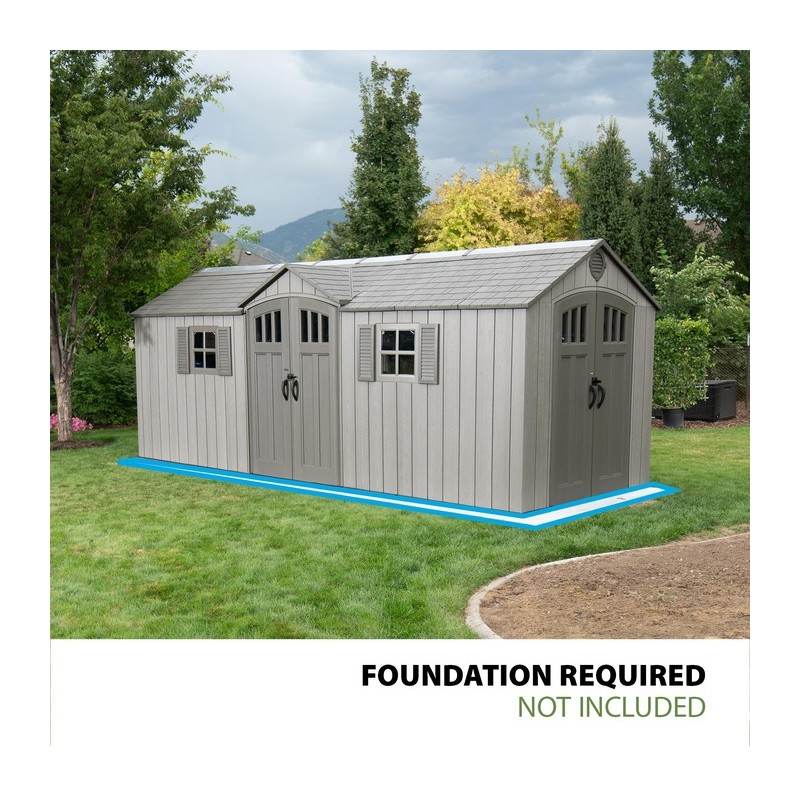 Lifetime 20x8 Outdoor Storage Shed Kit w/ Floor- Light Brown (60351)