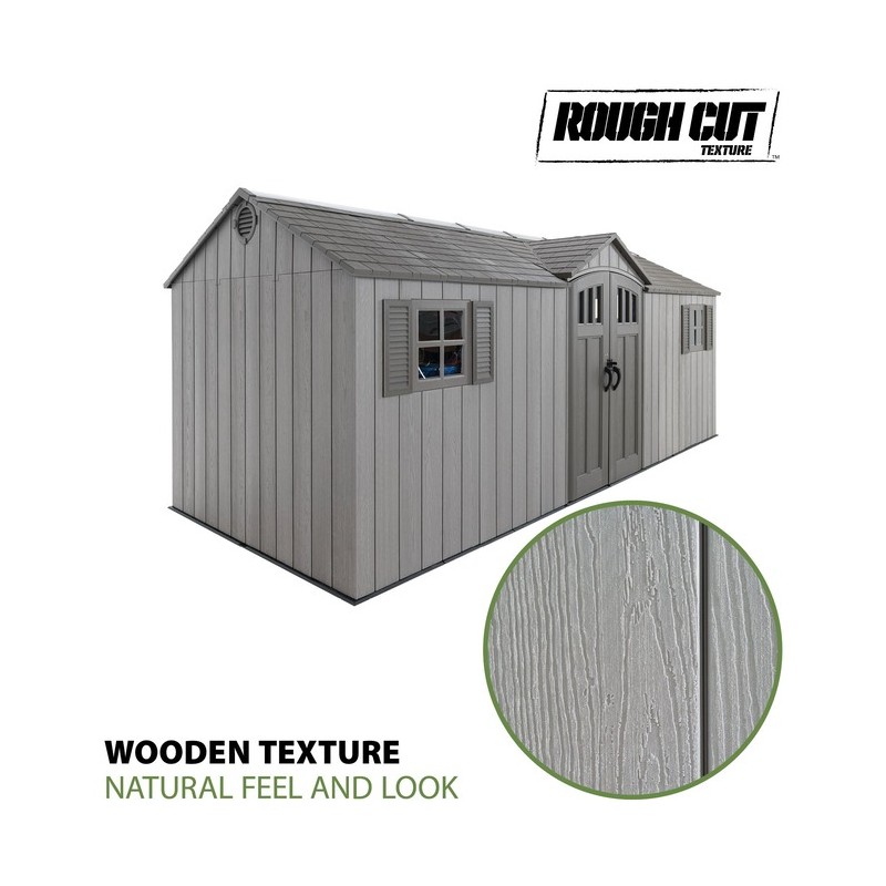 Lifetime 20x8 Outdoor Storage Shed Kit w/ Floor- Light Brown (60351)