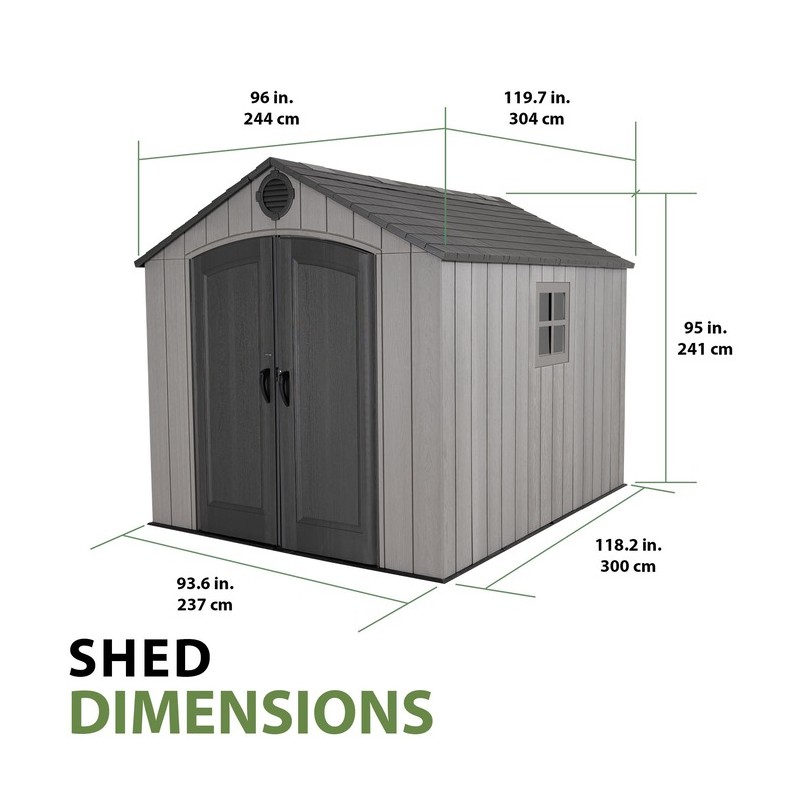 Lifetime 8x10 Rough Cut Outdoor Storage Shed Kit w/ Floor - Storm Dust (60356)