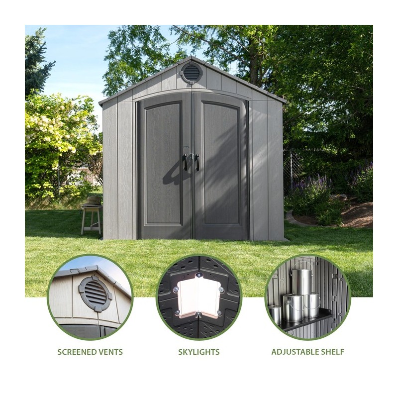 Lifetime 8x10 Rough Cut Outdoor Storage Shed Kit w/ Floor - Storm Dust (60356)