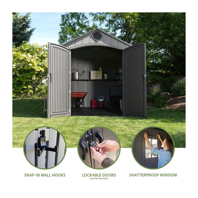 Lifetime 8x10 Rough Cut Outdoor Storage Shed Kit w/ Floor - Storm Dust (60356)