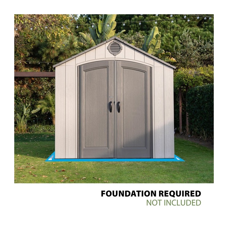 Lifetime 8x10 Rough Cut Outdoor Storage Shed Kit w/ Floor - Storm Dust (60356)