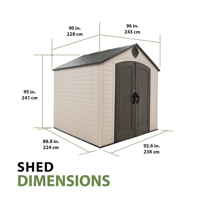 Lifetime 8x7.5 Outdoor Shed Kit w/ Floor (60396)