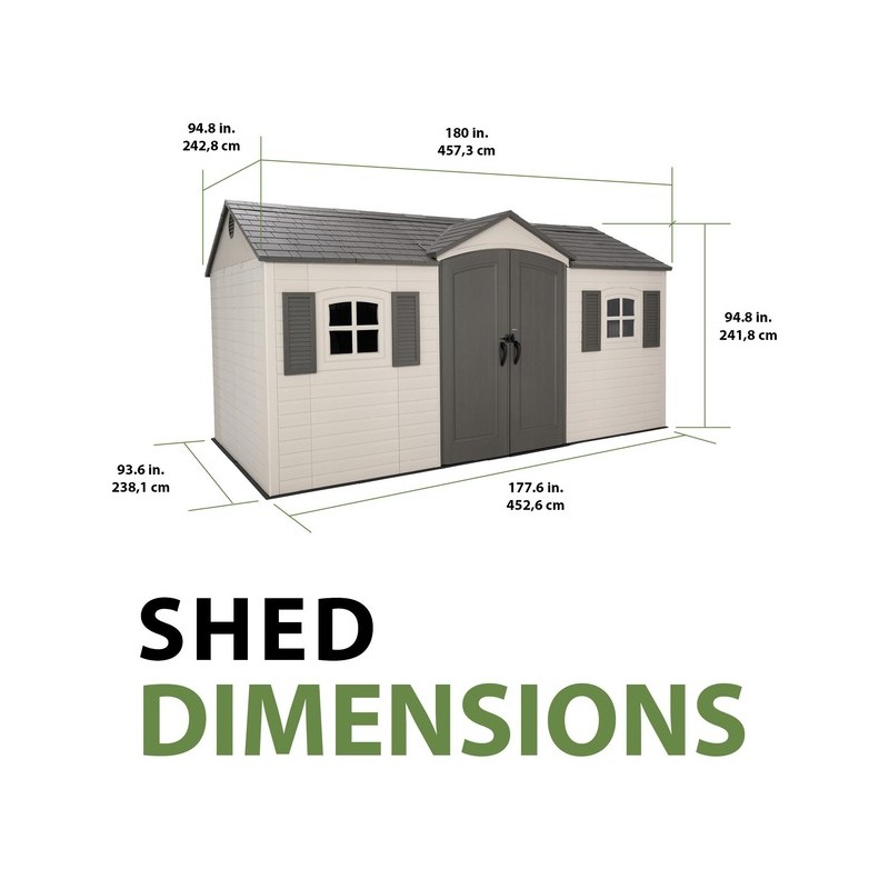 Lifetime Legacy 15x8 Outdoor Storage Shed Kit (60465)