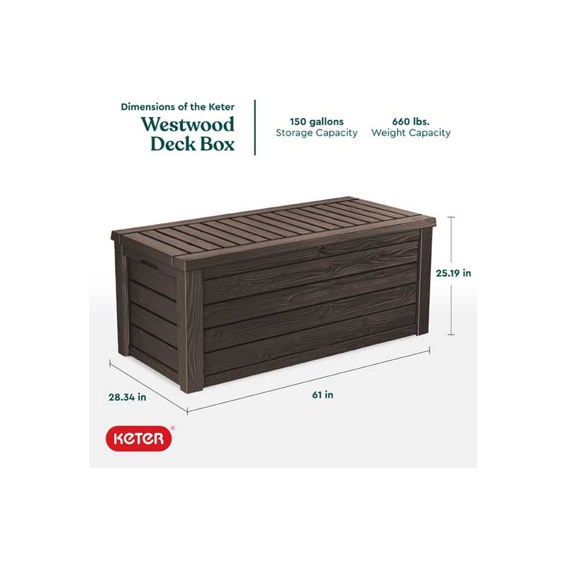 Keter Westwood 150 Gallon Deck Box - Brown (231666)