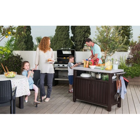 Keter Unity XL Outdoor Kitchen Cart with Storage - Brown (229369) Keter Unity XL Outdoor Kitchen Cart with Storage - Brown (229369)