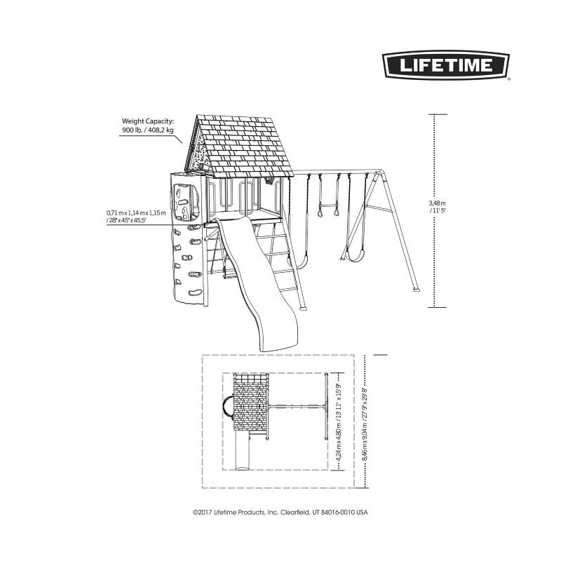 Lifetime Big Stuff Swing set with Clubhouse - Primary Colors (91086)