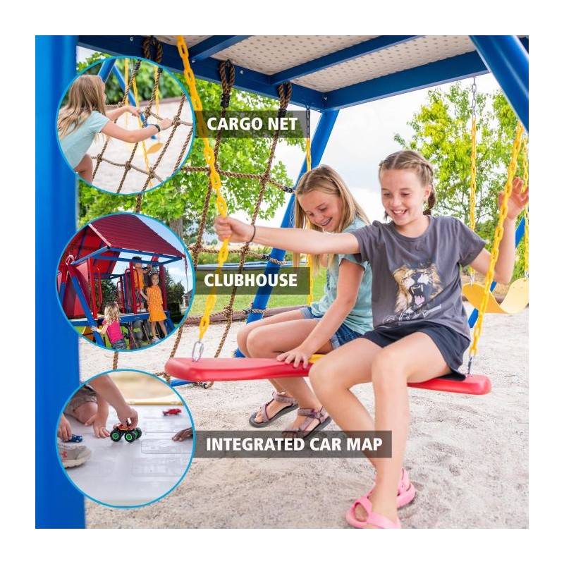 Lifetime Big Stuff Swing set with Clubhouse - Primary Colors (91086)