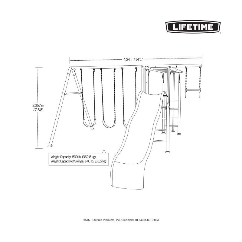 Lifetime Monkey Bar Adventure Swing Set - Primary Colors (91022)