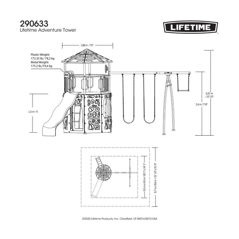 Lifetime Shipwell Adventure Tower Swing Set (91200)