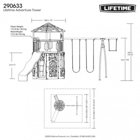 Lifetime Shipwell Adventure Tower Swing Set (91200)
