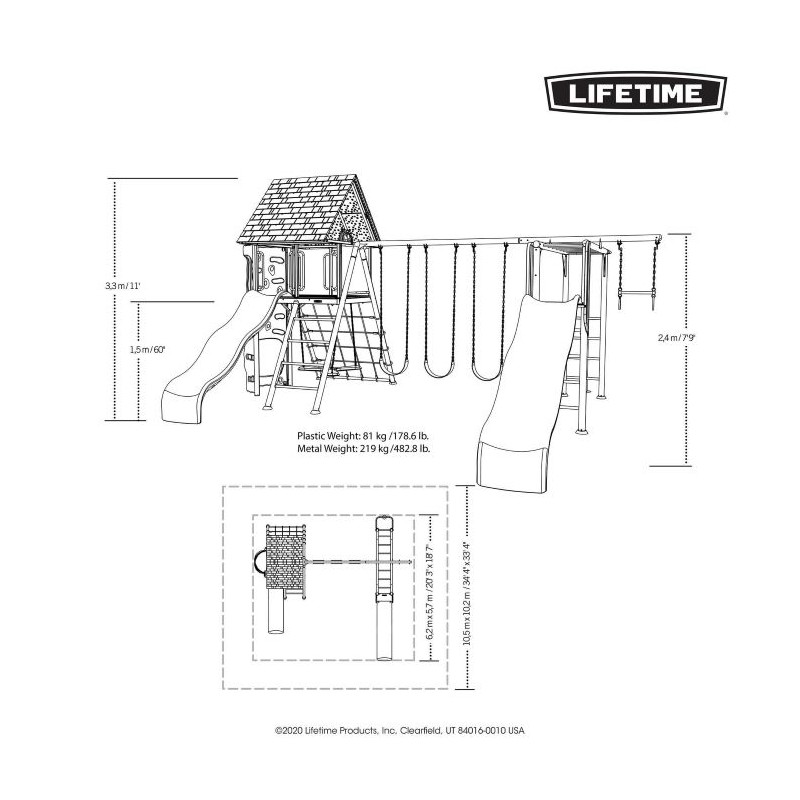 Lifetime Double Slide Big Stuff Deluxe Swing set - Primary Colors (91087)