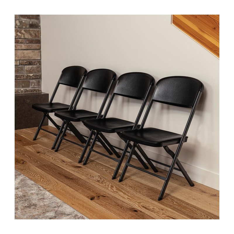 Lifetime 4-Pack Bypass Frame Folding Chair - Black (81159)