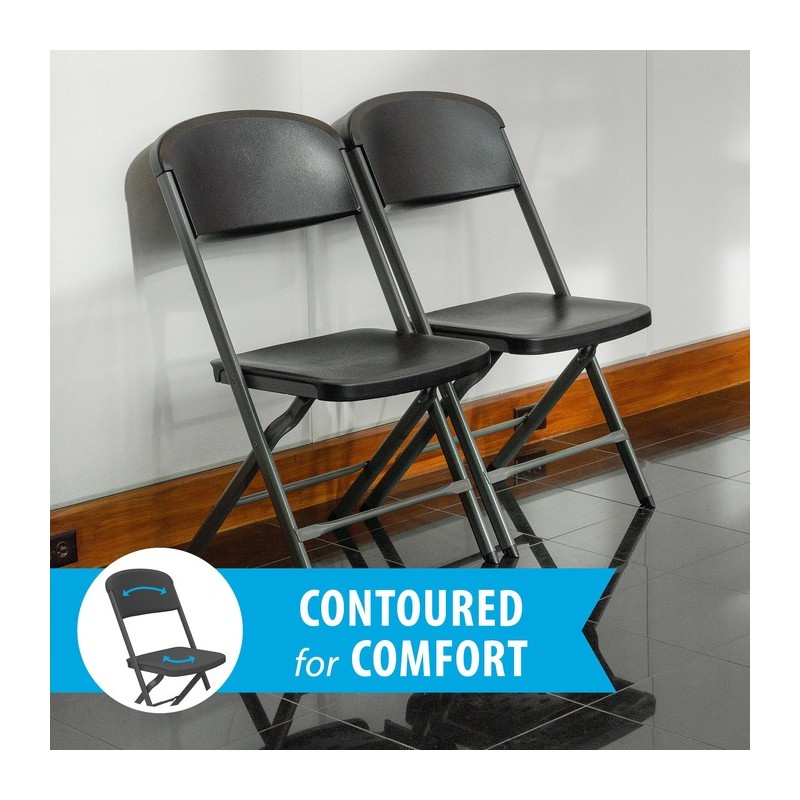 Lifetime 4-Pack Bypass Frame Folding Chair - Black (81159)