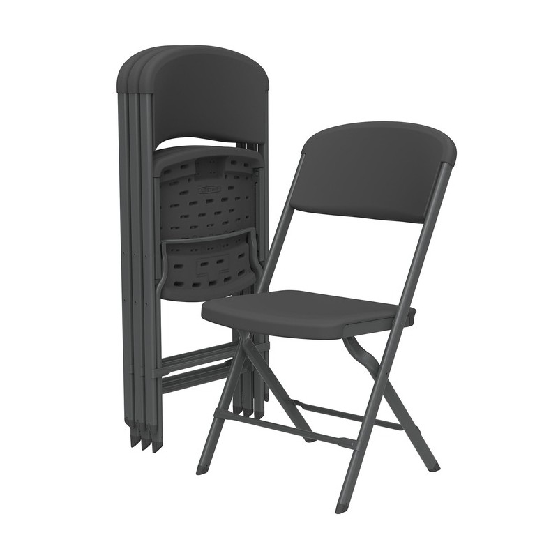 Lifetime 4-Pack Bypass Frame Folding Chair - Black (81159)