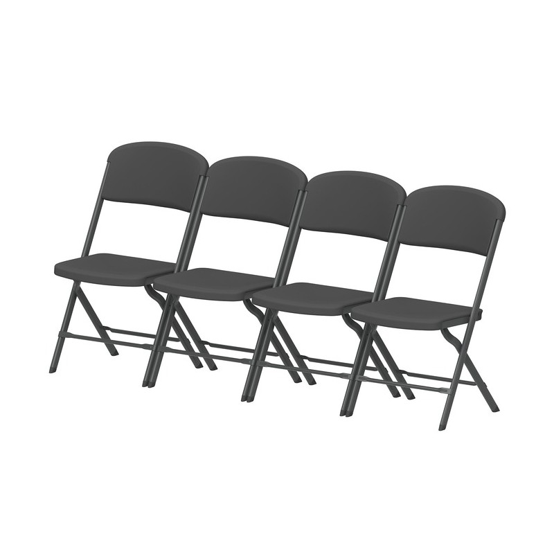 Lifetime 4-Pack Bypass Frame Folding Chair - Black (81159)