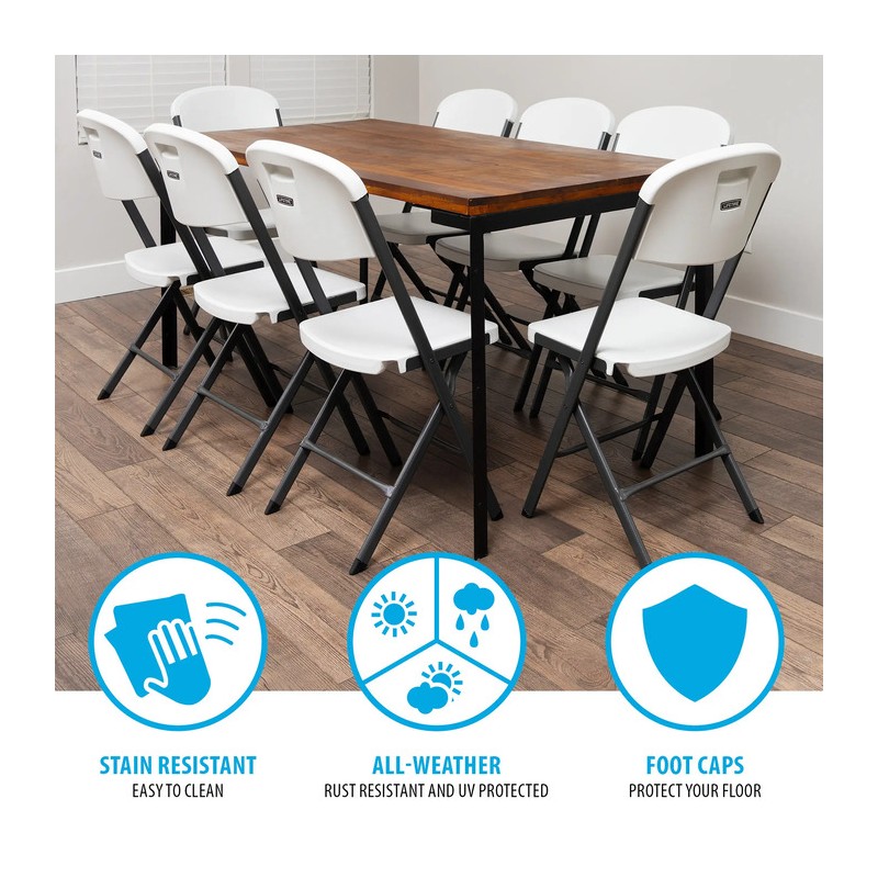 Lifetime 4-Pack Bypass Frame Folding Chair - White (81158)