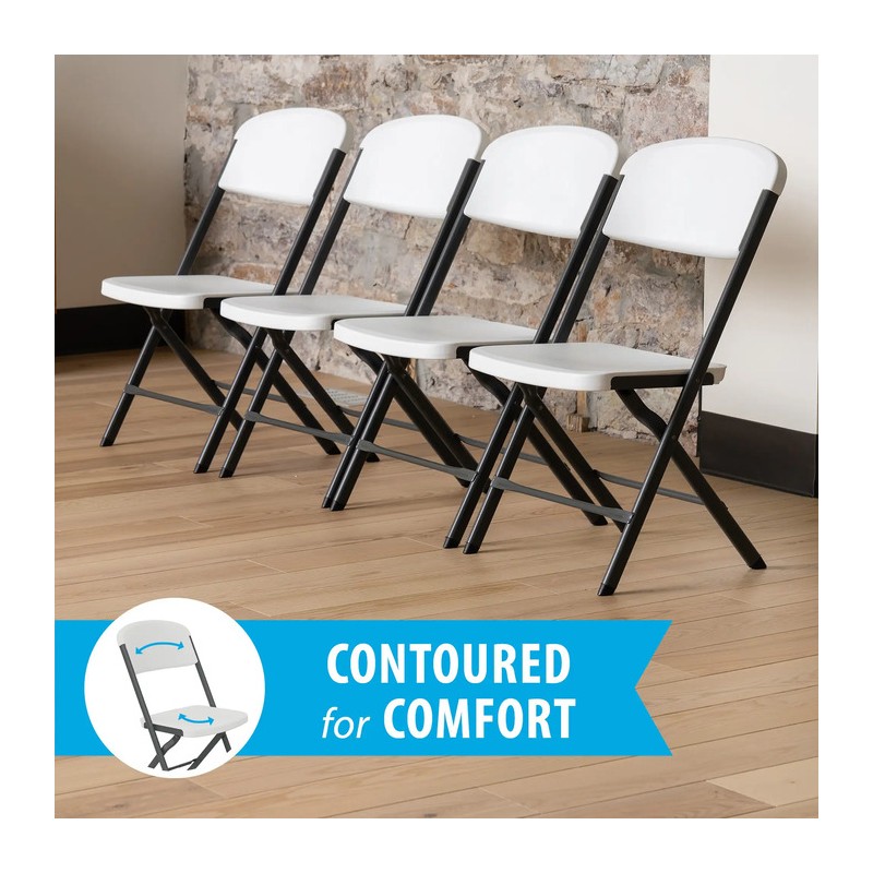 Lifetime 4-Pack Bypass Frame Folding Chair - White (81158)