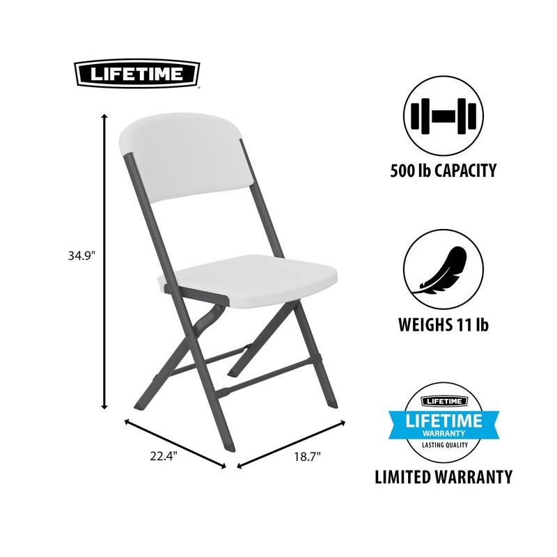 Lifetime 4-Pack Bypass Frame Folding Chair - White (81158)