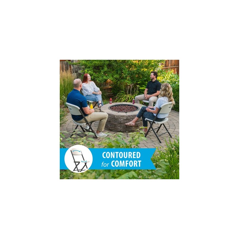 Lifetime 4-Pack Bypass Frame Folding Chair - White (81158)