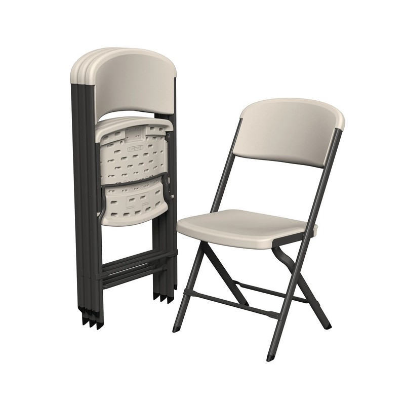 Lifetime 4-Pack Bypass Frame Folding Chair - Almond (81157)