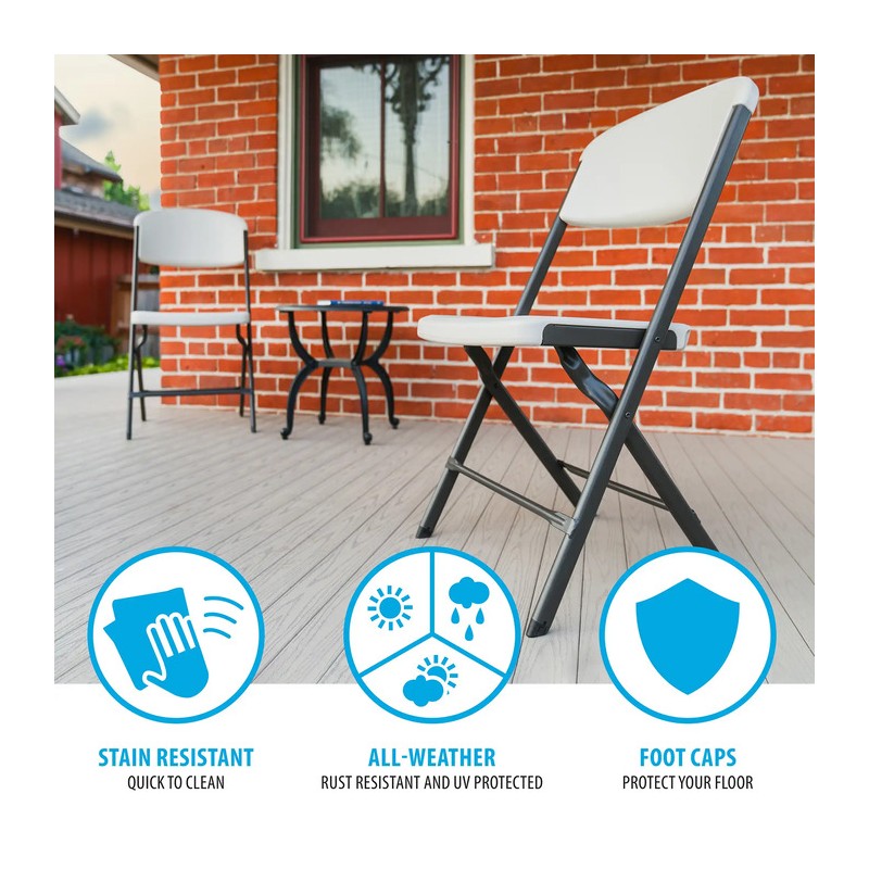 Lifetime 4-Pack Bypass Frame Folding Chair - White (81158)