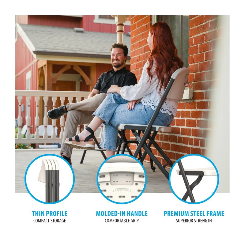 Lifetime 4-Pack Bypass Frame Folding Chair - White (81158)