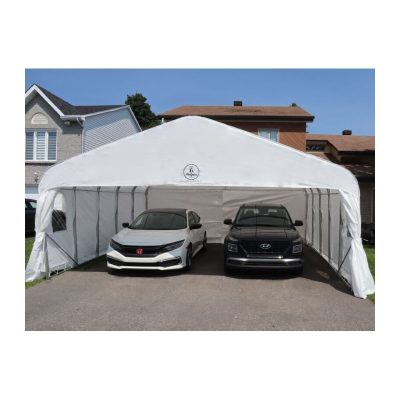 Gazebo Penguin 18x20 Deluxe Double Car Shelter (White) - CO18X20FF-200