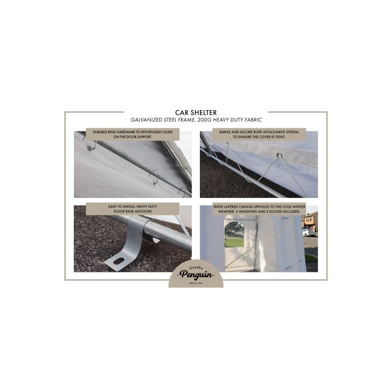 Gazebo Penguin 18x20 Deluxe Car Shelter  (CO18X20FF-200)