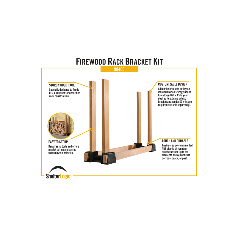 ShelterLogic Lumber Rack Firewood Bracket Kit (90460)