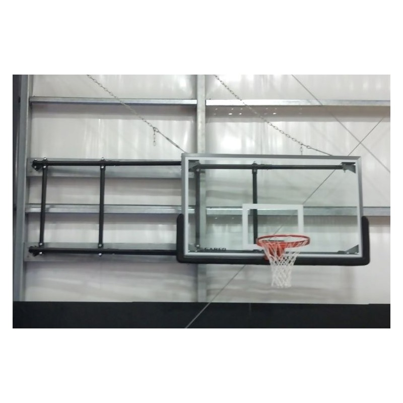 Gared Side-Fold Wall Mount Basketball Backstop, 9'-12'L (2500-9120)