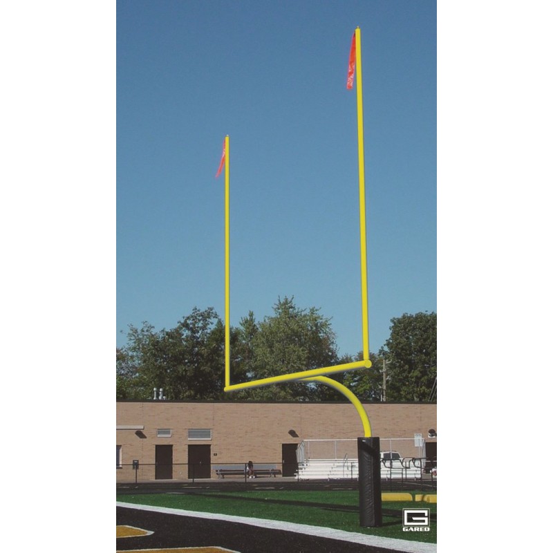 Gared RedZone 5-9/16" O.D., 23' 4" Crossbar, High School Football Goalposts, Yellow, Plate-Mount (FGP601PY)