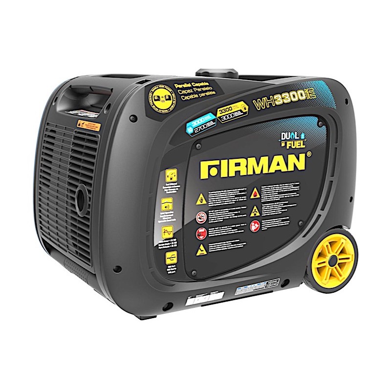 Firman Whisper Hybrid Dual Fuel Inverter Portable Generator 3300W Electric Start (WH03042)