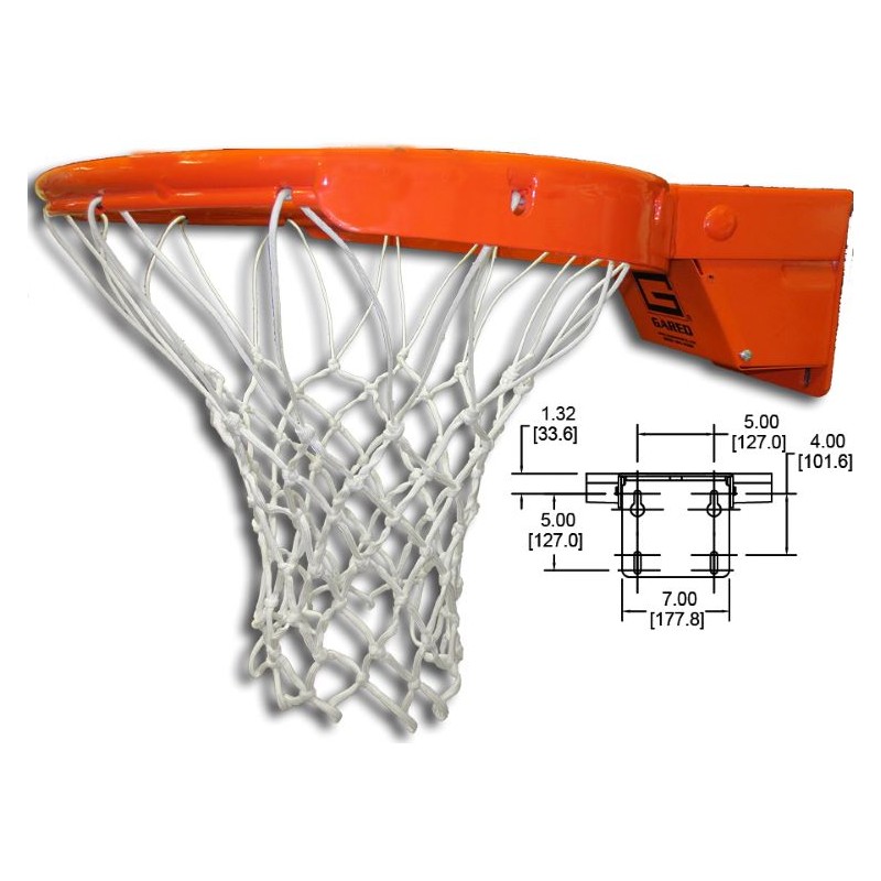Gared Collegiate Breakaway Basketball Rim with Tube Tie Net Attachment - (2500)