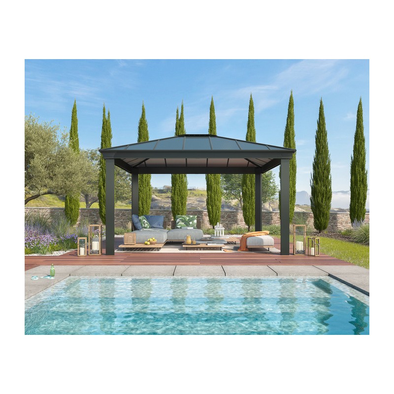 Palram - Canopia 14x12 Dallas 4300 Gazebo Kit - Gray (HG9142)