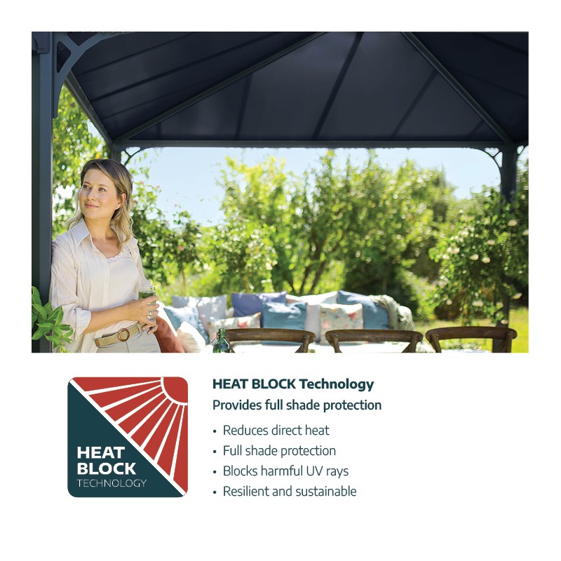 Palram - Canopia 20x12 Dallas 6100 Gazebo Kit - Gray (HG9148)