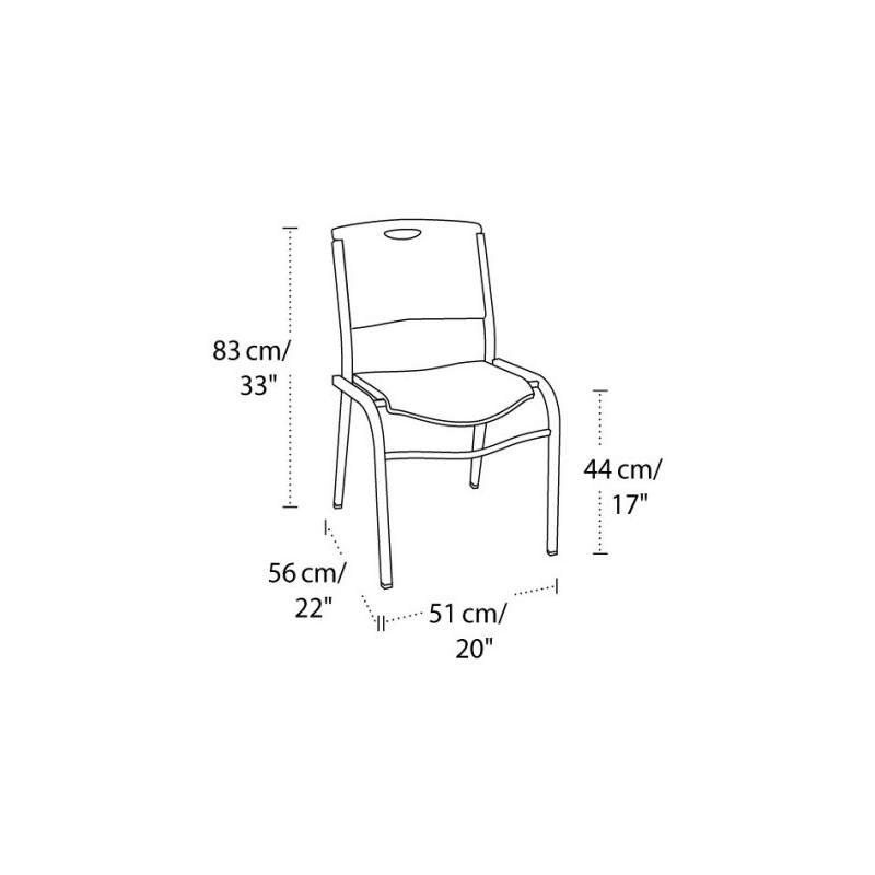 Lifetime  4-Pack Commercial Contoured Stacking Chair - Black (42830)