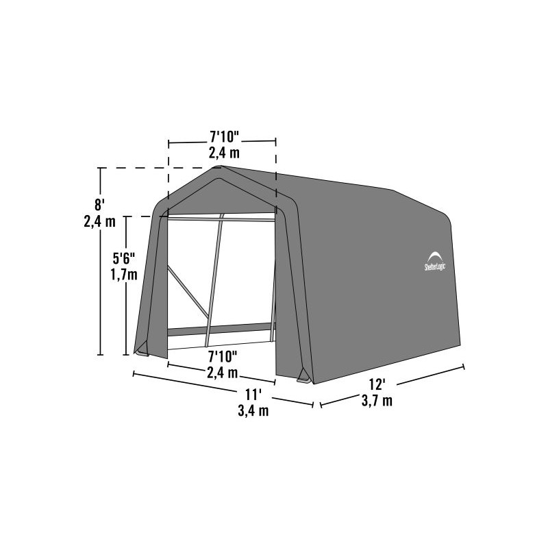ShelterLogic 10x12x8 Peak Style Shelter Kit - Green (72814)