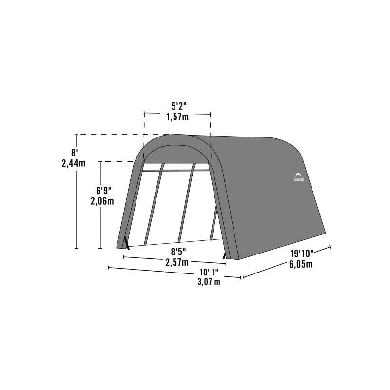 ShelterLogic 10x20x8 ft Round Style Auto Shelter Kit - Sandstone (62684)