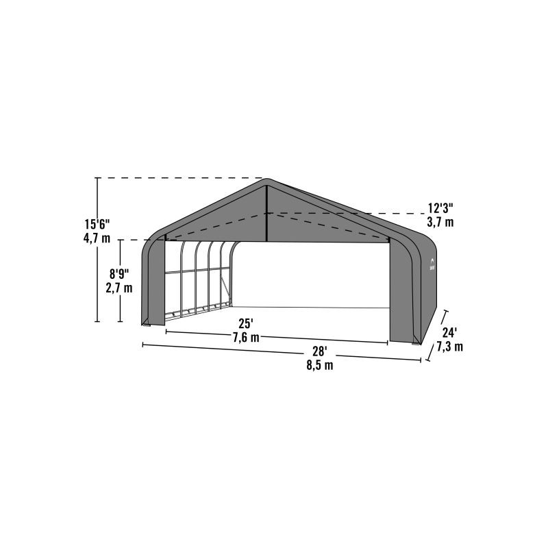 ShelterLogic 28x24x16 Peak Style Instant Garage Kit - Green (86048)