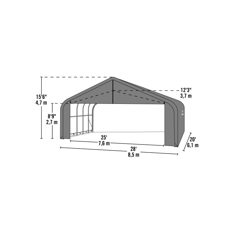 Shelter Logic 28x20x16 Peak Style Shelter Kit - Green (86044)