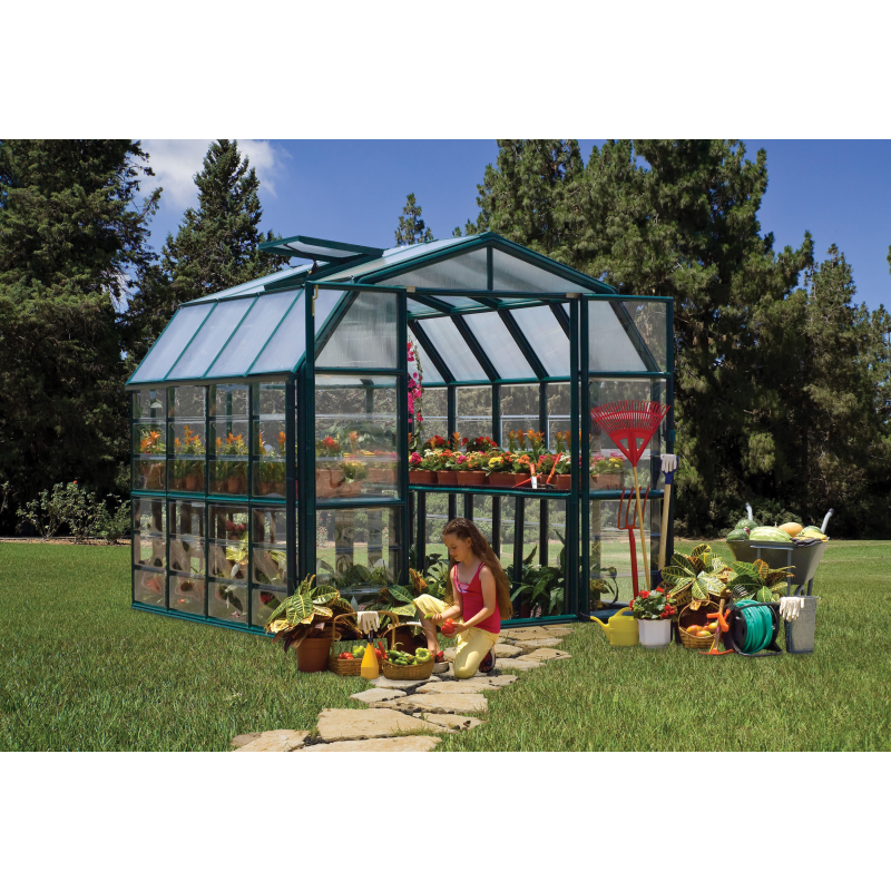 Palram - Canopia 8x8 Grand Gardener 2 Clear Greenhouse Kit (HG7208C)
