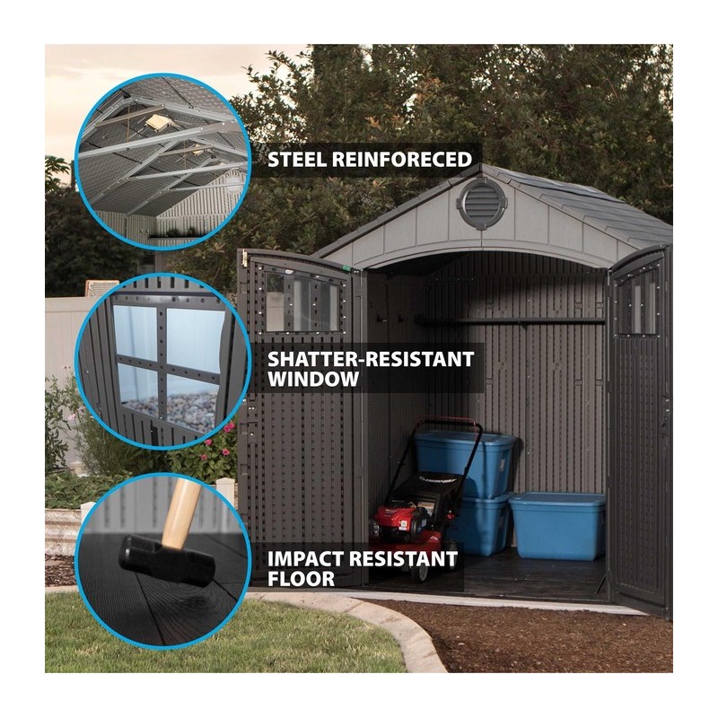 Lifetime 8 x7.5 Plastic Storage Shed Kit with Floor (60299A)