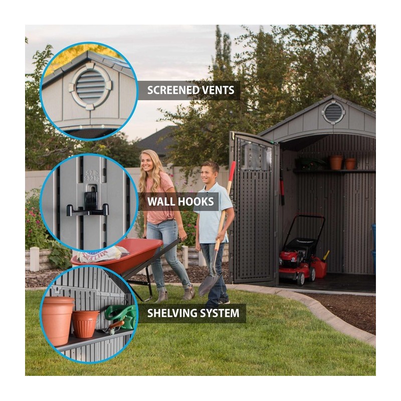 Lifetime 8 x7.5 Plastic Storage Shed Kit with Floor (60299A)