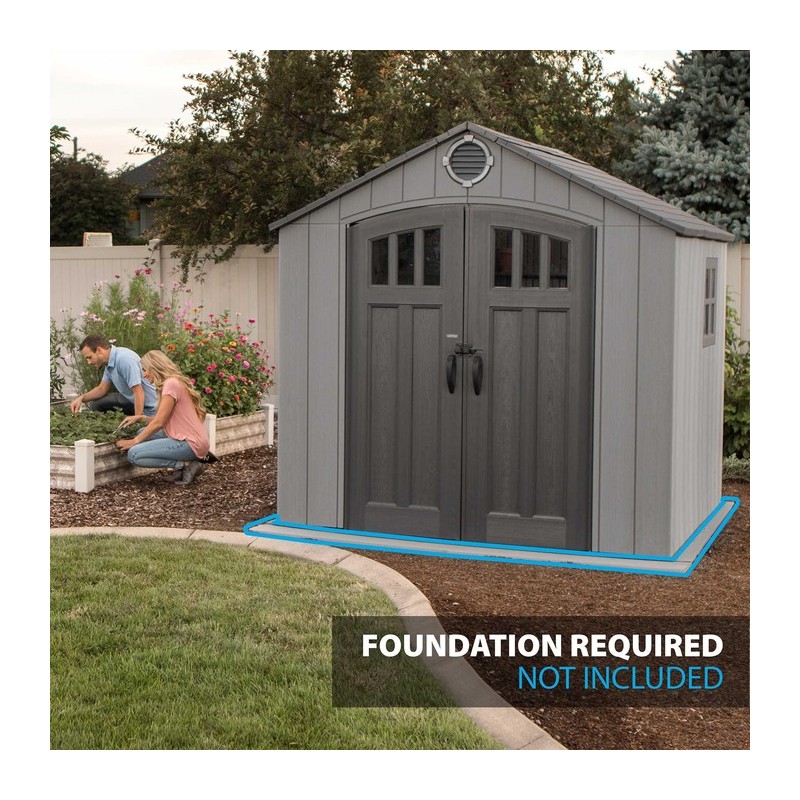 Lifetime 8 x7.5 Plastic Storage Shed Kit with Floor (60299A)