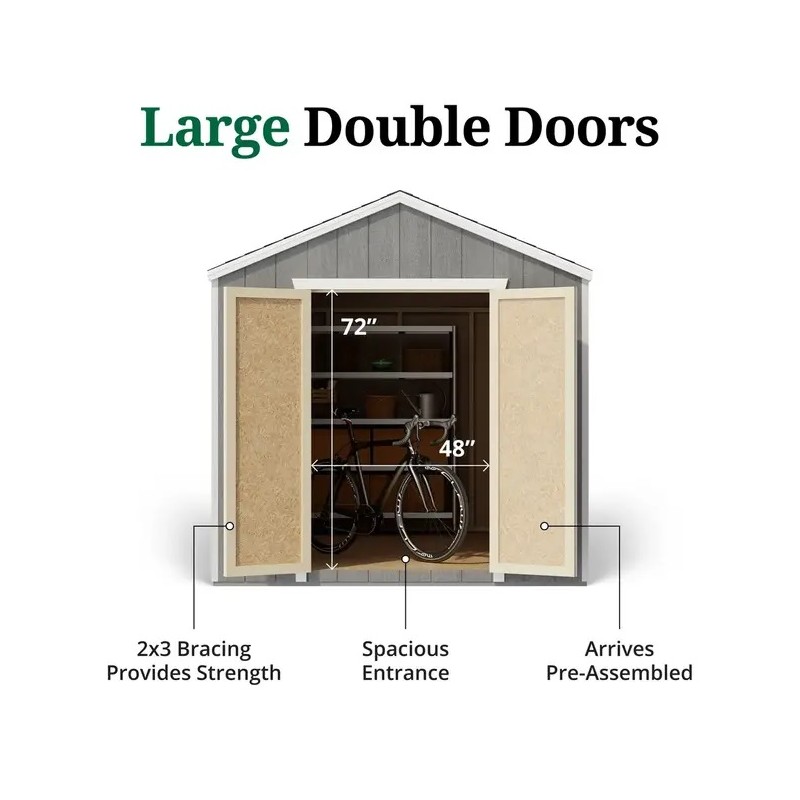 Little Cottage Co. Value Gable 8x8 Wood Storage Shed Kit (8x8-VGS-PC)