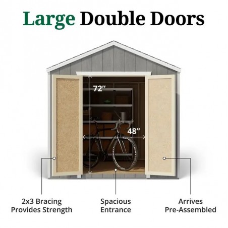 Little Cottage Co. Value Gable 8x8 Wood Storage Shed Kit (8x8-VGS-PC)